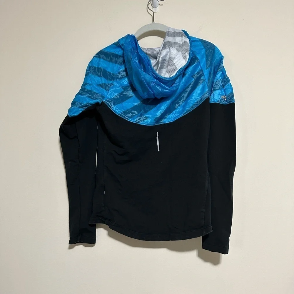 nike womens black and blue rain jacket Xs